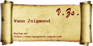 Vass Zsigmond névjegykártya